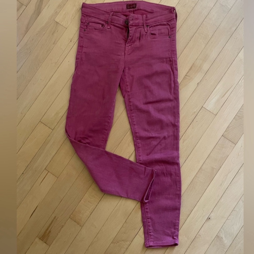 MOTHER Pink Cropped Jeans - Picture 2 of 6